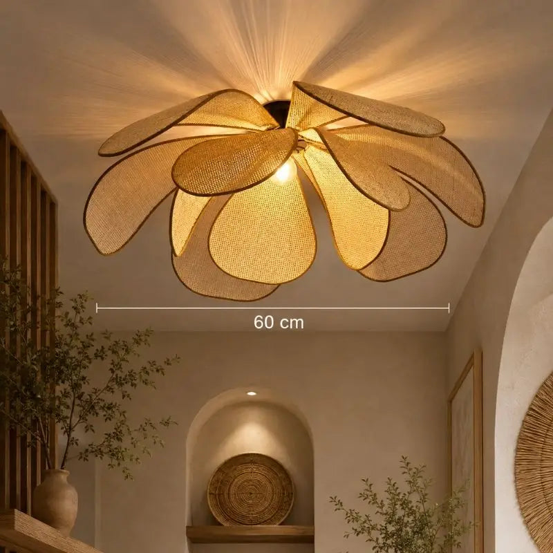Plafonnier Rotin Fleur - 60 cm