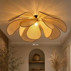 Plafonnier Rotin Fleur - 80 cm