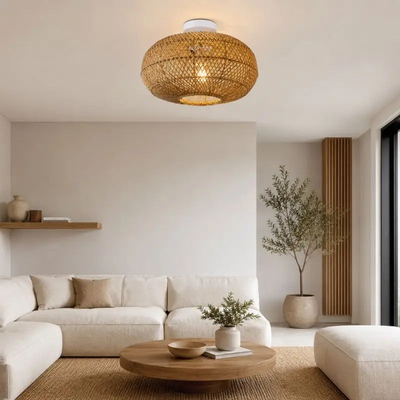Plafonnier Rotin Salon - 40 x 25 cm