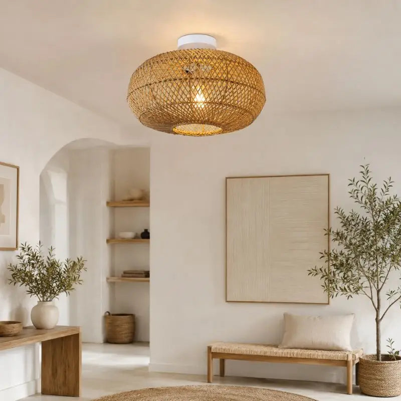 Plafonnier Rotin Salon - 40 x 25 cm
