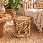 Pouf Artisanal en Rotin - 30 x 30 cm