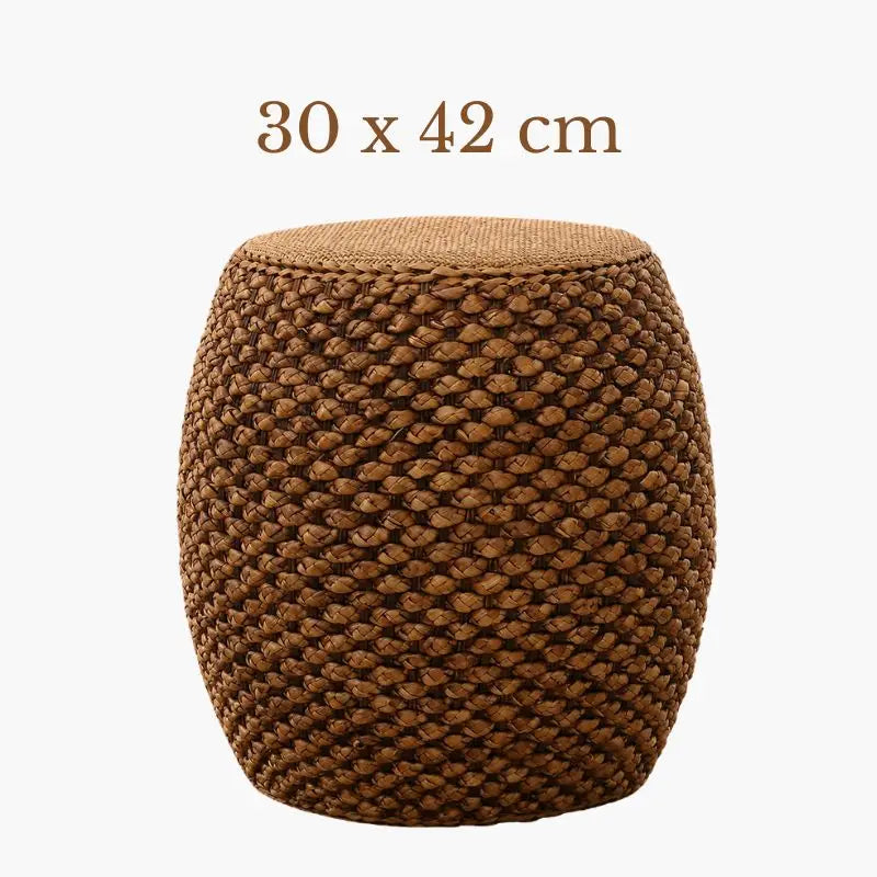 Pouf d’Appoint en Rotin - 30 x 42 cm