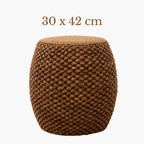 Pouf d’Appoint en Rotin - 30 x 42 cm