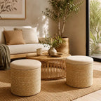 Pouf en Rotin avec Coussin