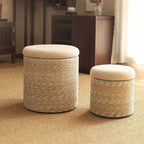 Pouf en Rotin avec Coussin