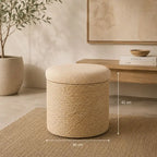 Pouf en Rotin avec Coussin - 40 x 42 cm