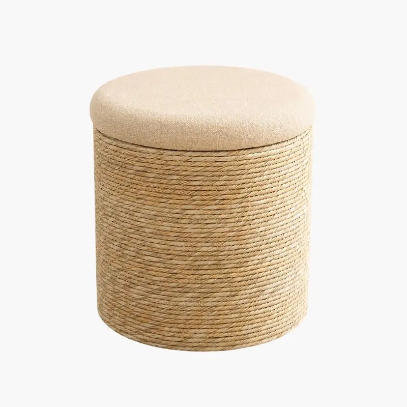 Pouf en Rotin avec Coussin