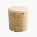 Pouf en Rotin avec Coussin