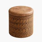 Pouf en Rotin avec Rangement