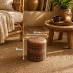 Pouf en Rotin avec Rangement - 30 x 30 cm