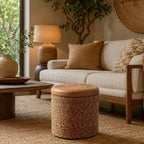 Pouf en Rotin avec Rangement