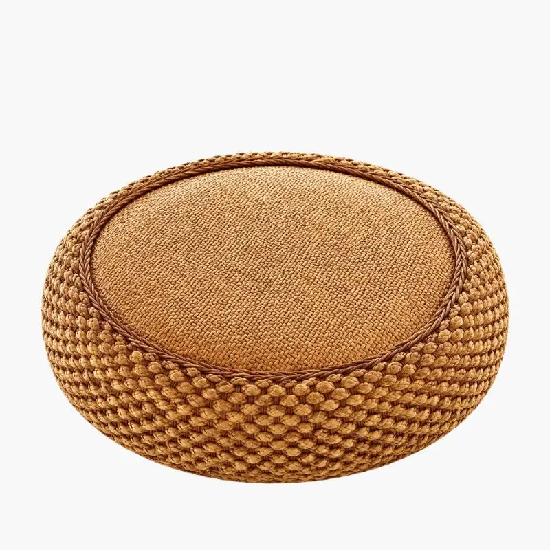 Pouf en Rotin Rond - 40 x 17 cm