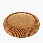 Pouf en Rotin Rond - 40 x 17 cm