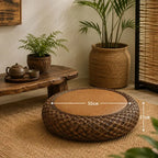 Pouf Rotin Noir - 50 cm