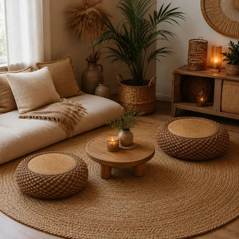Pouf Rotin Rond