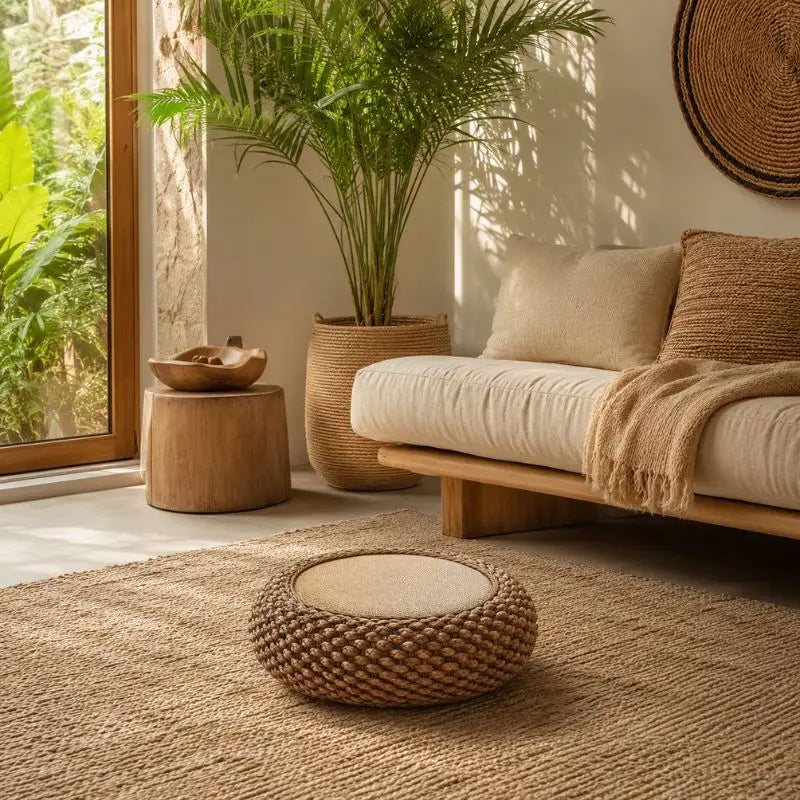 Pouf Rotin Rond