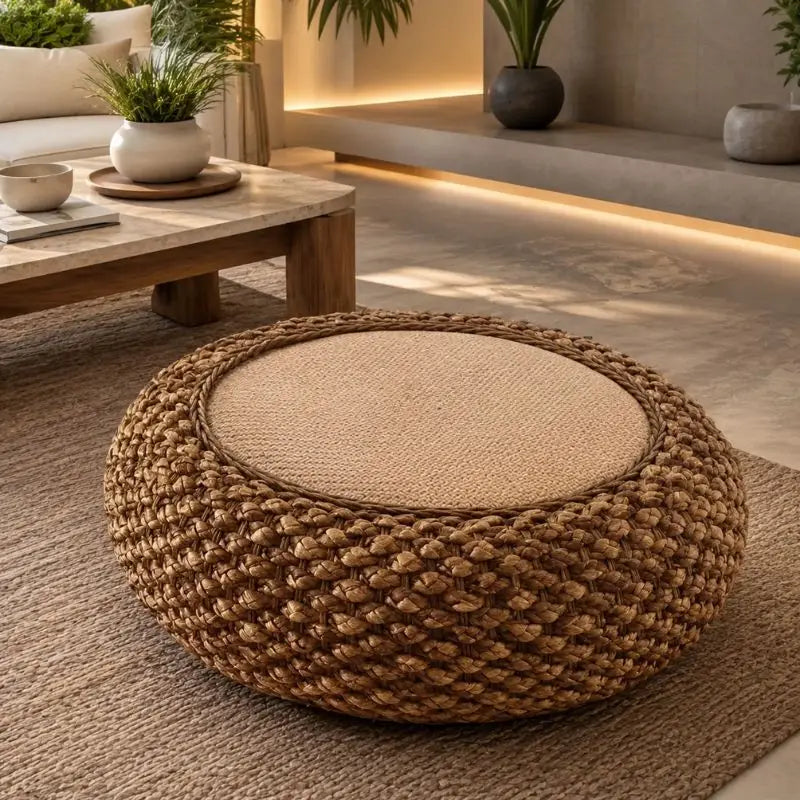 Pouf Rotin Rond