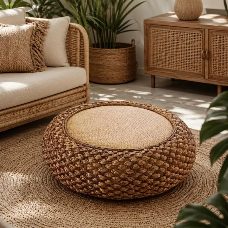 Pouf Rotin Rond