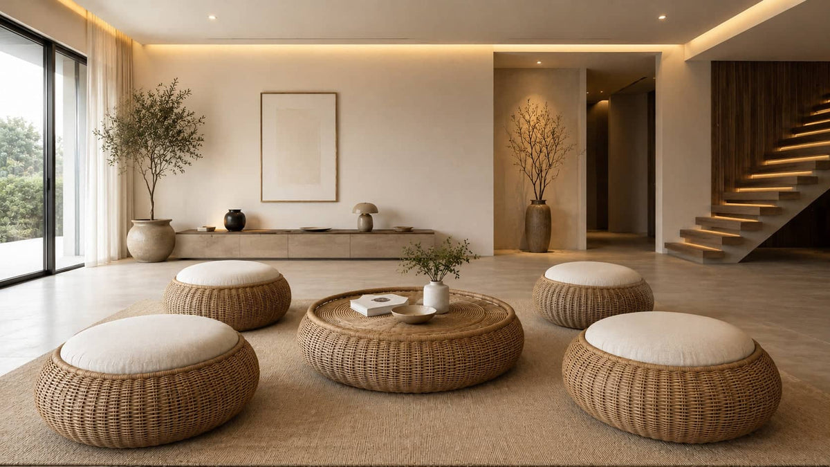 Poufs Rotin