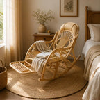 Rocking Chair Rotin Vintage - 115 × 58 × 93 cm