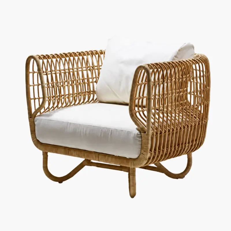 Salon de Jardin en Rotin - 2 fauteuils + 1 canapé + 1 table basse