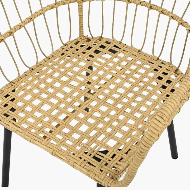 Salon de Jardin Rotin Synthétique - 1 petite table + 2 chaises + 2 tabourets