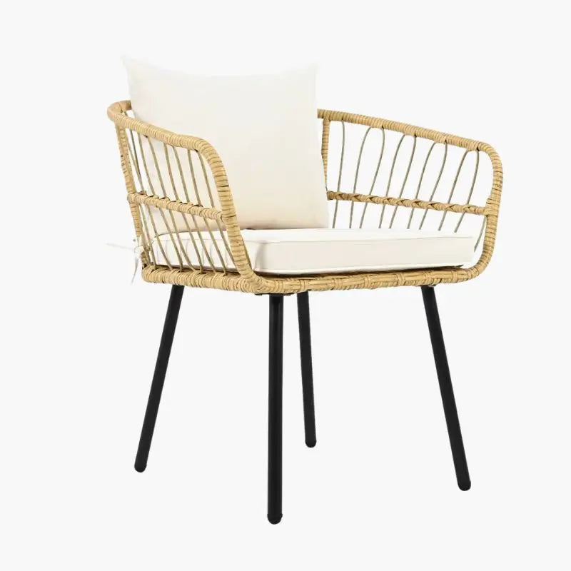 Salon de Jardin Rotin Synthétique - 1 petite table + 2 chaises + 2 tabourets