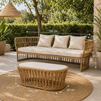 Salon Jardin Rotin - 1 fauteuil 3 places + 1 table basse