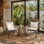 Salon Rotin Véranda - 2 fauteuils + 1 table basse