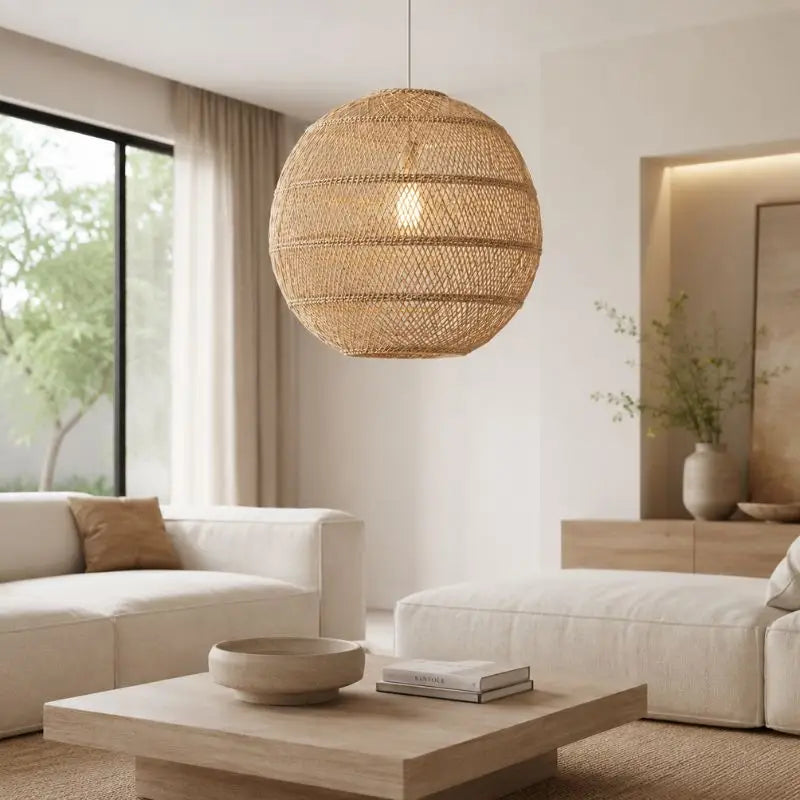 Suspension Boule en Rotin