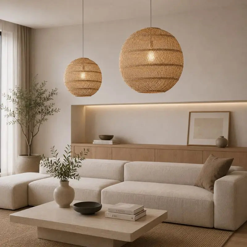 Suspension Boule en Rotin