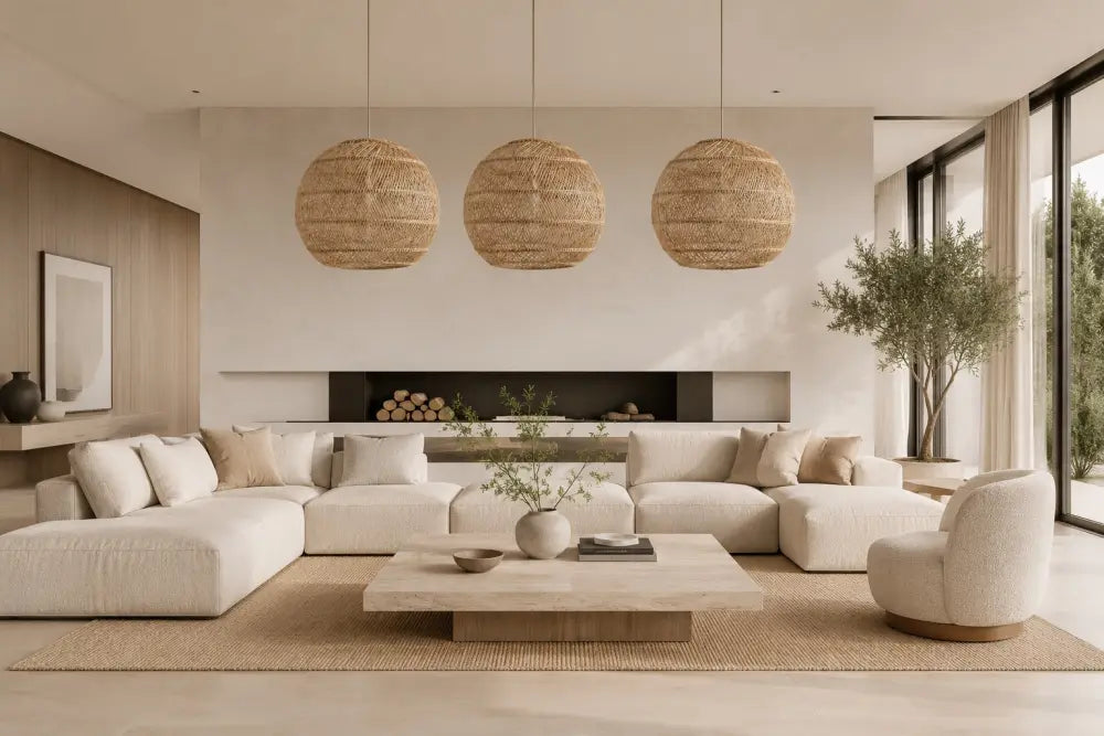 Suspension Boule en Rotin