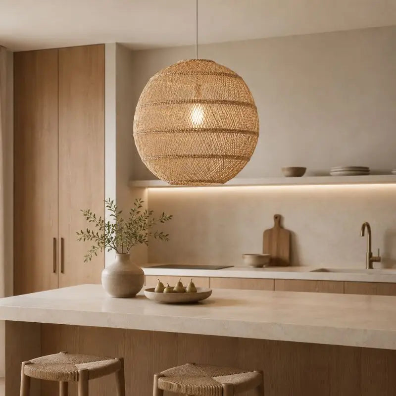 Suspension Boule en Rotin