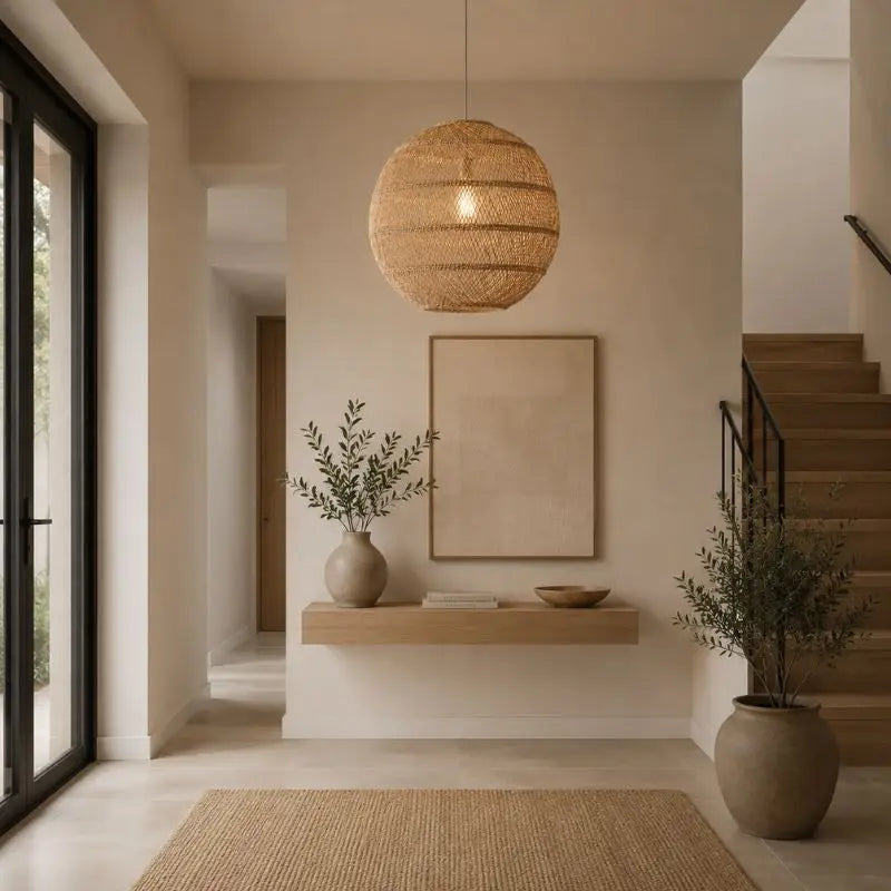 Suspension Boule en Rotin