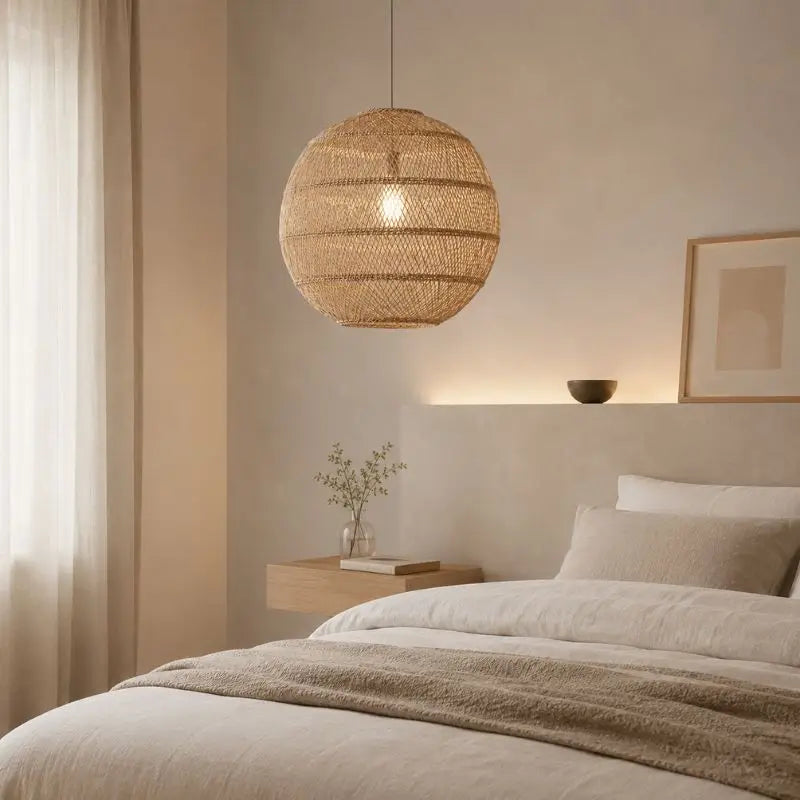 Suspension Boule en Rotin