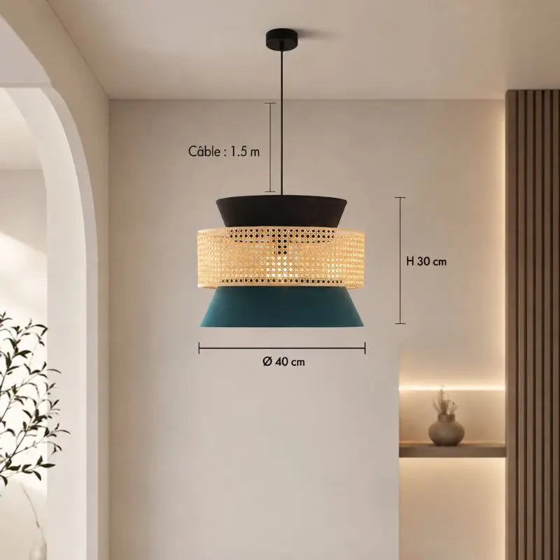 Suspension Cannage Rotin Design - 40 x 30 cm