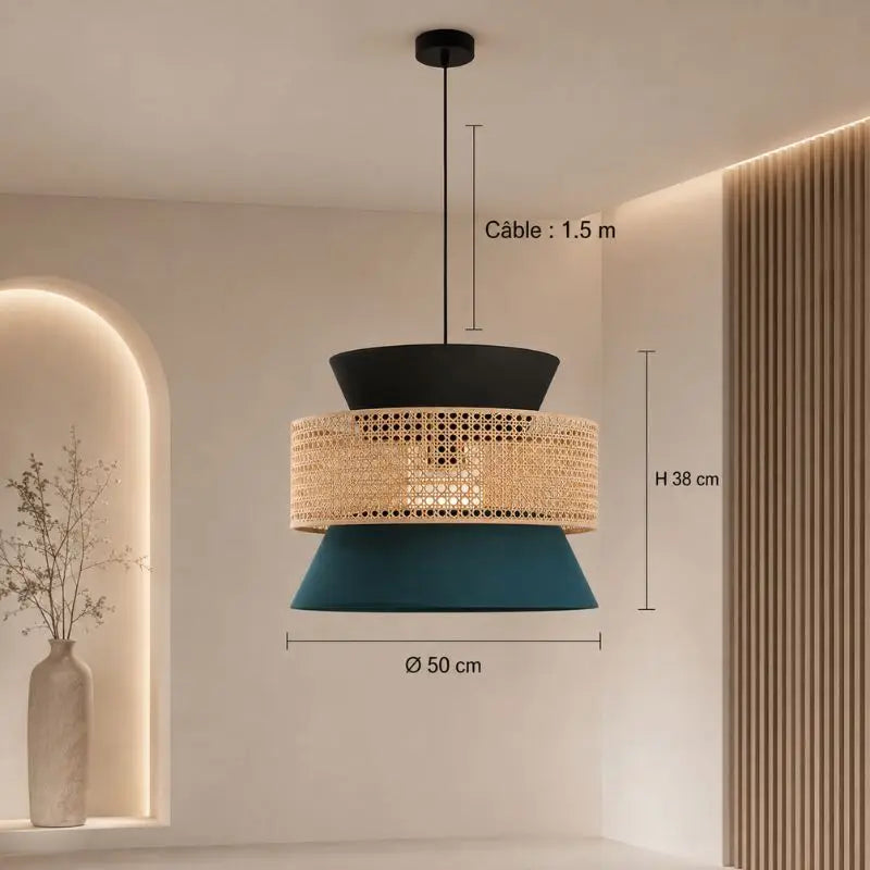 Suspension Cannage Rotin Design - 50 x 38 cm