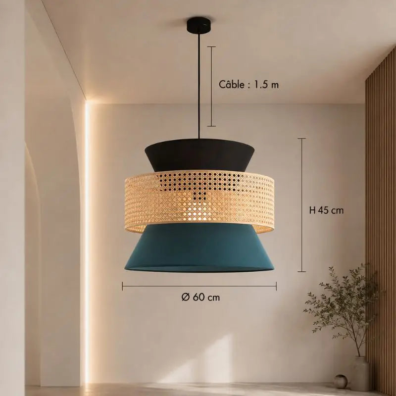 Suspension Cannage Rotin Design - 60 x 45 cm