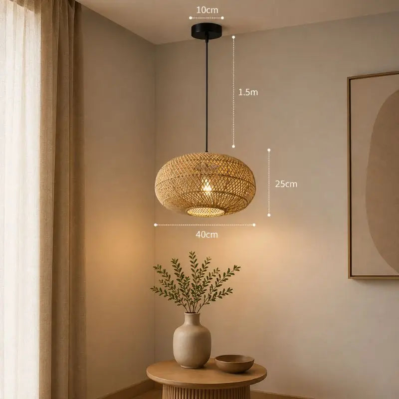 Suspension Chambre Rotin - 40 x 25 cm