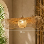 Suspension Chapeau Rotin et Bambou - 100 cm