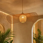 Suspension Chapeau Rotin et Bambou