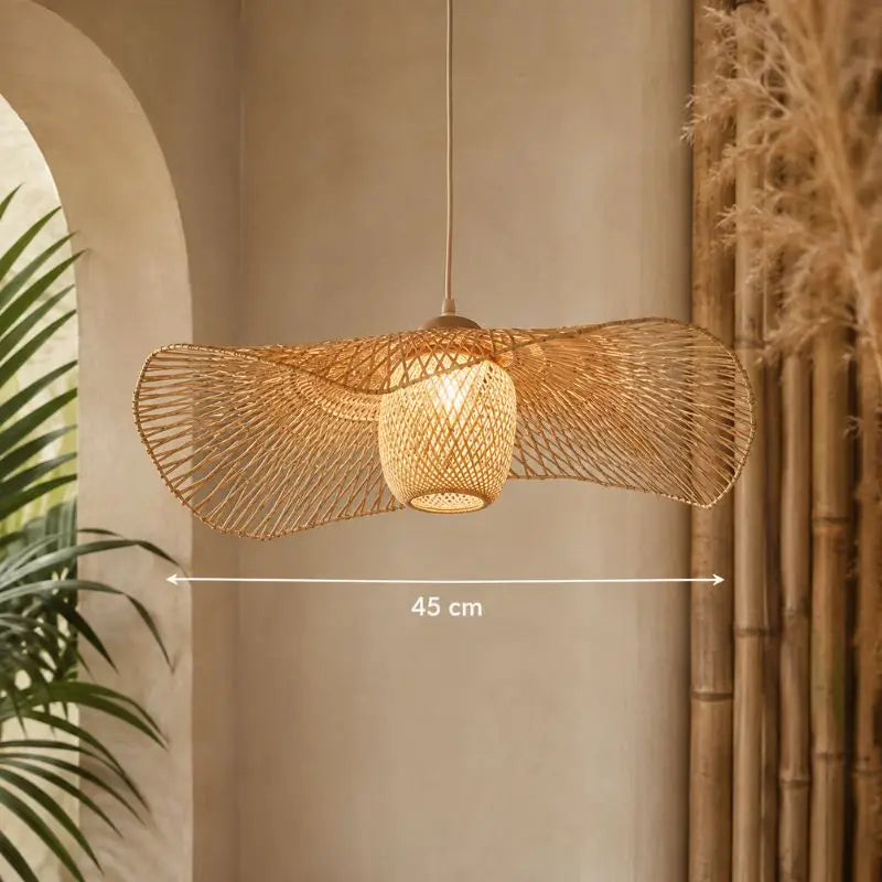 Suspension Chapeau Rotin et Bambou - 45 cm
