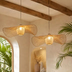 Suspension Chapeau Rotin et Bambou