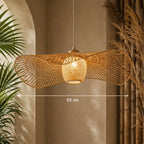 Suspension Chapeau Rotin et Bambou - 55 cm