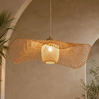 Suspension Chapeau Rotin et Bambou