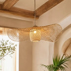 Suspension Chapeau Rotin et Bambou