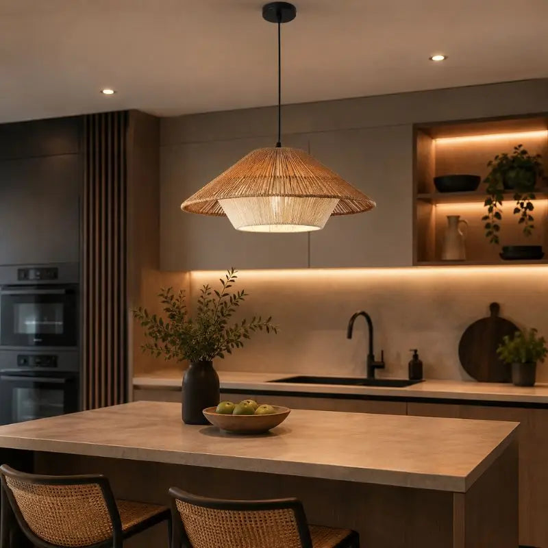 Suspension Cuisine Rotin - 50 x 21 cm