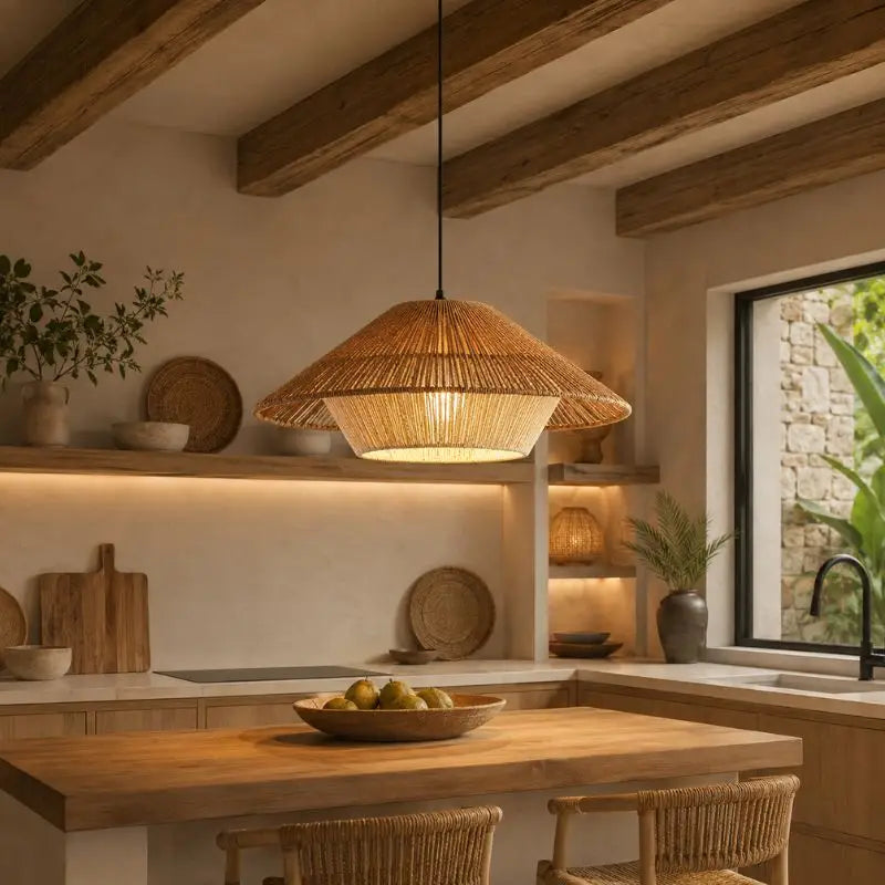 Suspension Cuisine Rotin - 50 x 21 cm