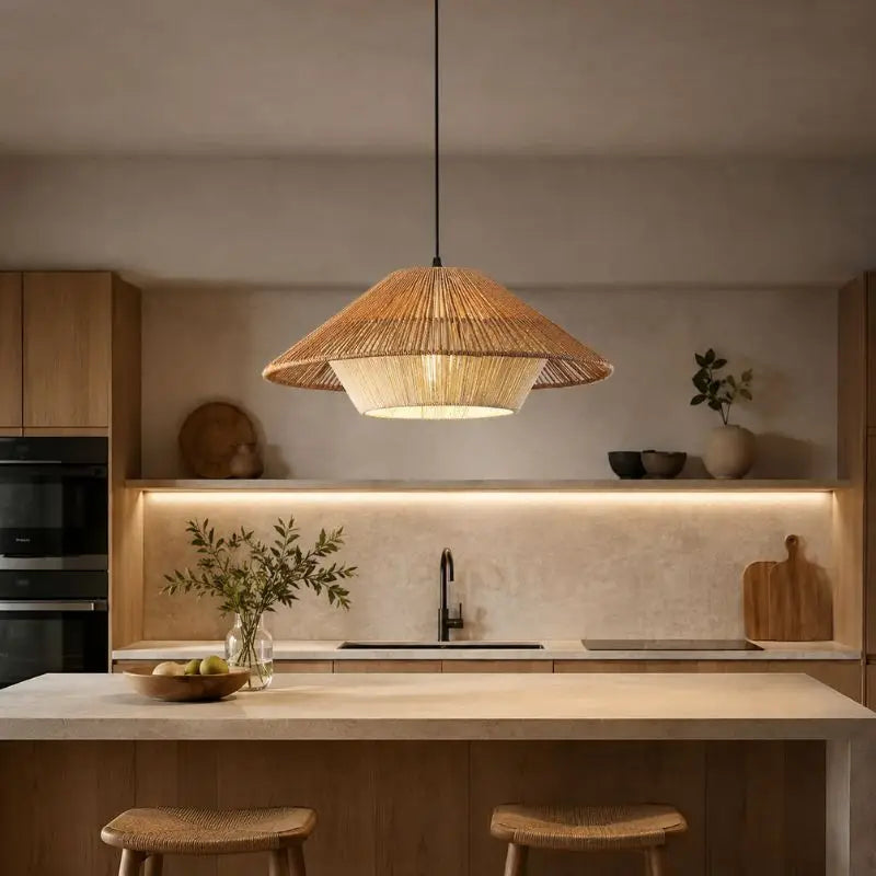 Suspension Cuisine Rotin - 50 x 21 cm