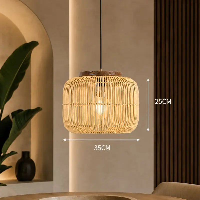 Suspension en Rotin Lanterne - 35 x 25 cm